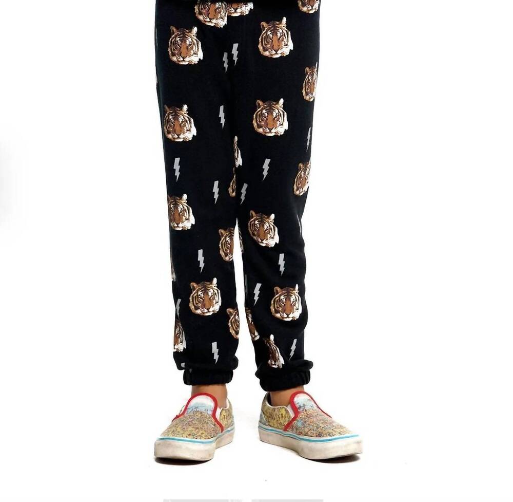NEW CHASER tiger party hacci sweatpants in fun print